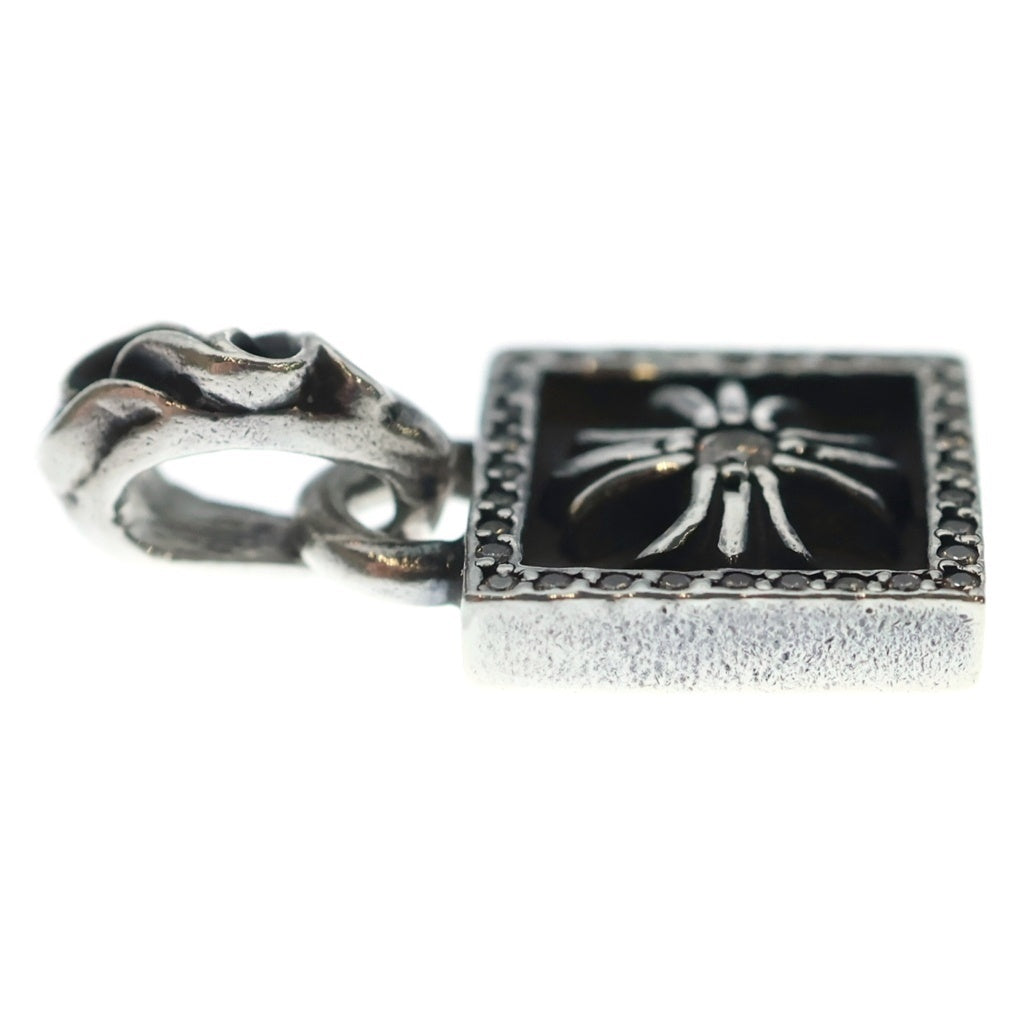 CHROME HEARTS(クロムハーツ) FRAMED CH PLUS P D フレームドCHプラス アフターPAVEダイヤ チャーム シルバーネックレストップ