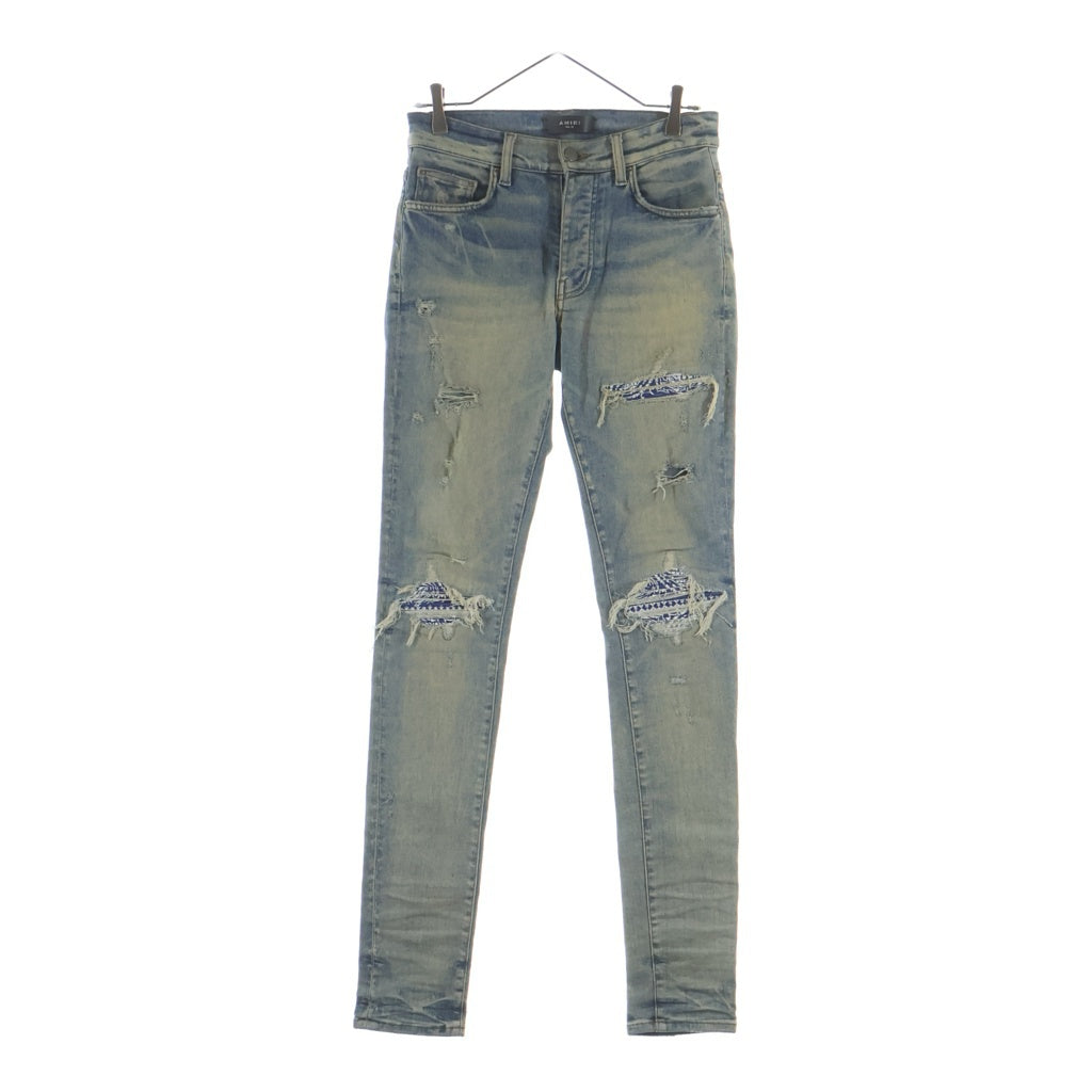 AMIRI(アミリ) Bandana Patch Jeans バンダナパッチ ダメージスキニージーンズ デニムパンツ インディゴ