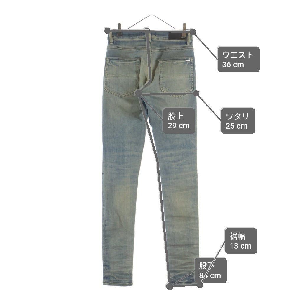 AMIRI(アミリ) Bandana Patch Jeans バンダナパッチ ダメージスキニージーンズ デニムパンツ インディゴ