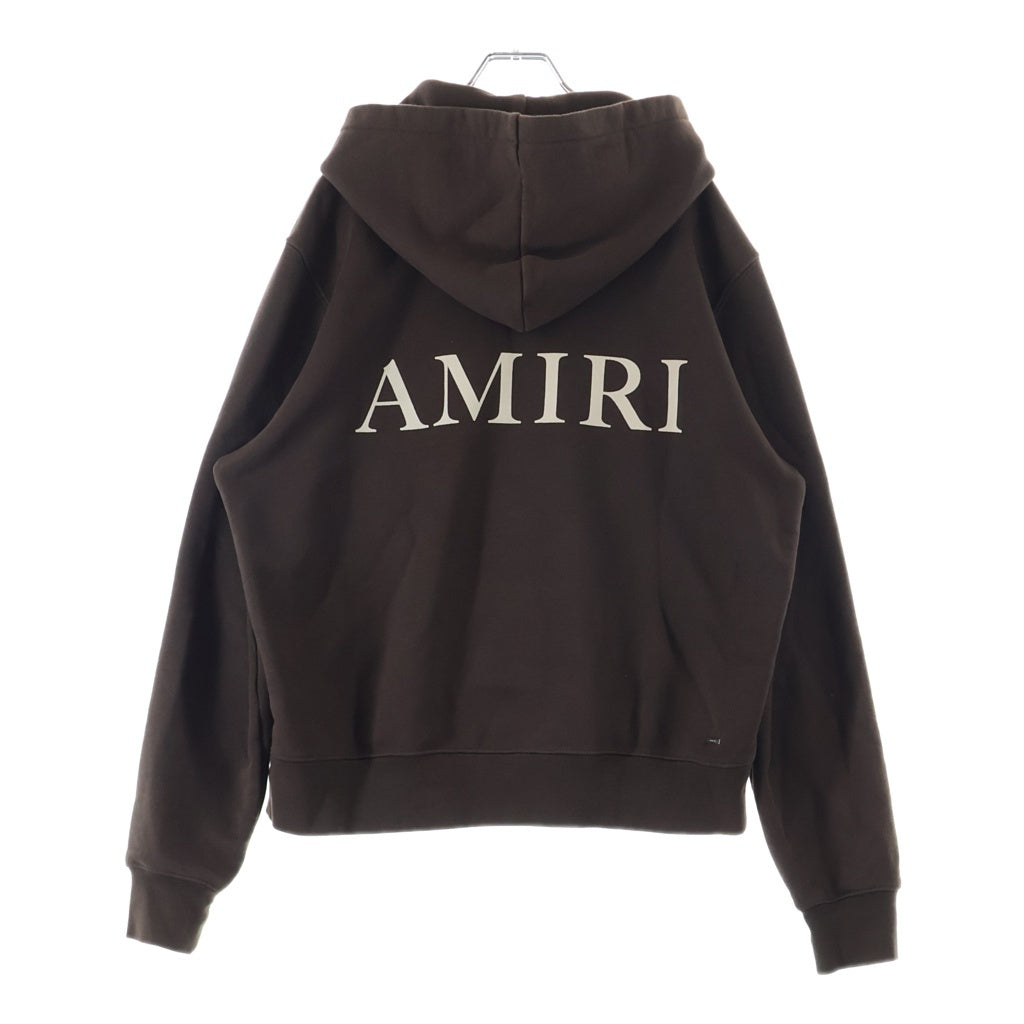 AMIRI(アミリ) Logo Print Cropped Pullover Hoodie SR3GU0031SMRSTH1 ロゴプリントフーディ スウェットパーカー ブラウン