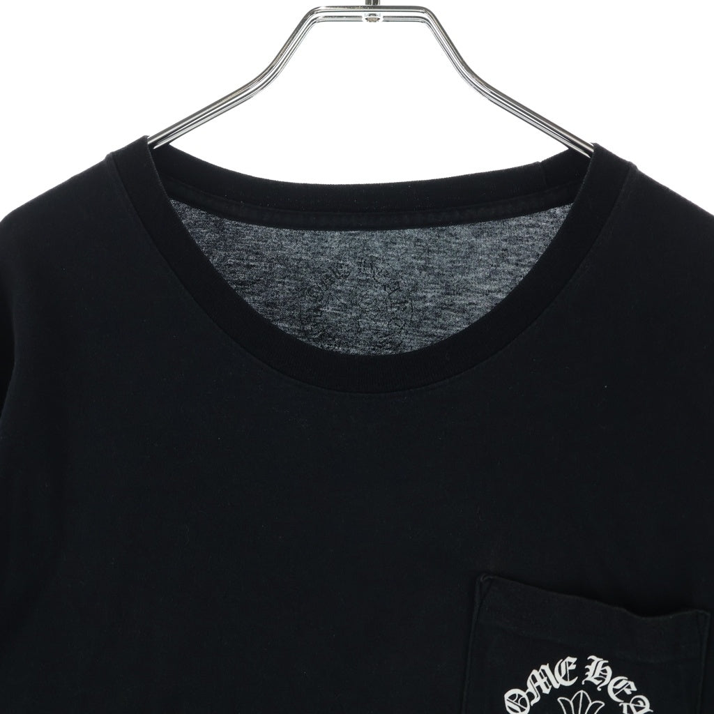 CHROME HEARTS(クロムハーツ) Back Cross Horseshoe L/S Tee バッククロス ホースシュープリント長袖Tシャツ ブラック/ホワイト