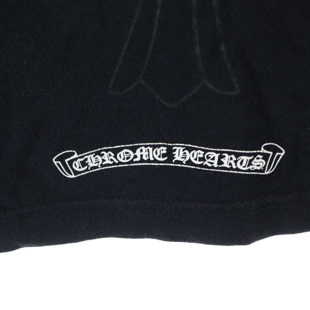 CHROME HEARTS(クロムハーツ) Back Cross Horseshoe L/S Tee バッククロス ホースシュープリント長袖Tシャツ ブラック/ホワイト