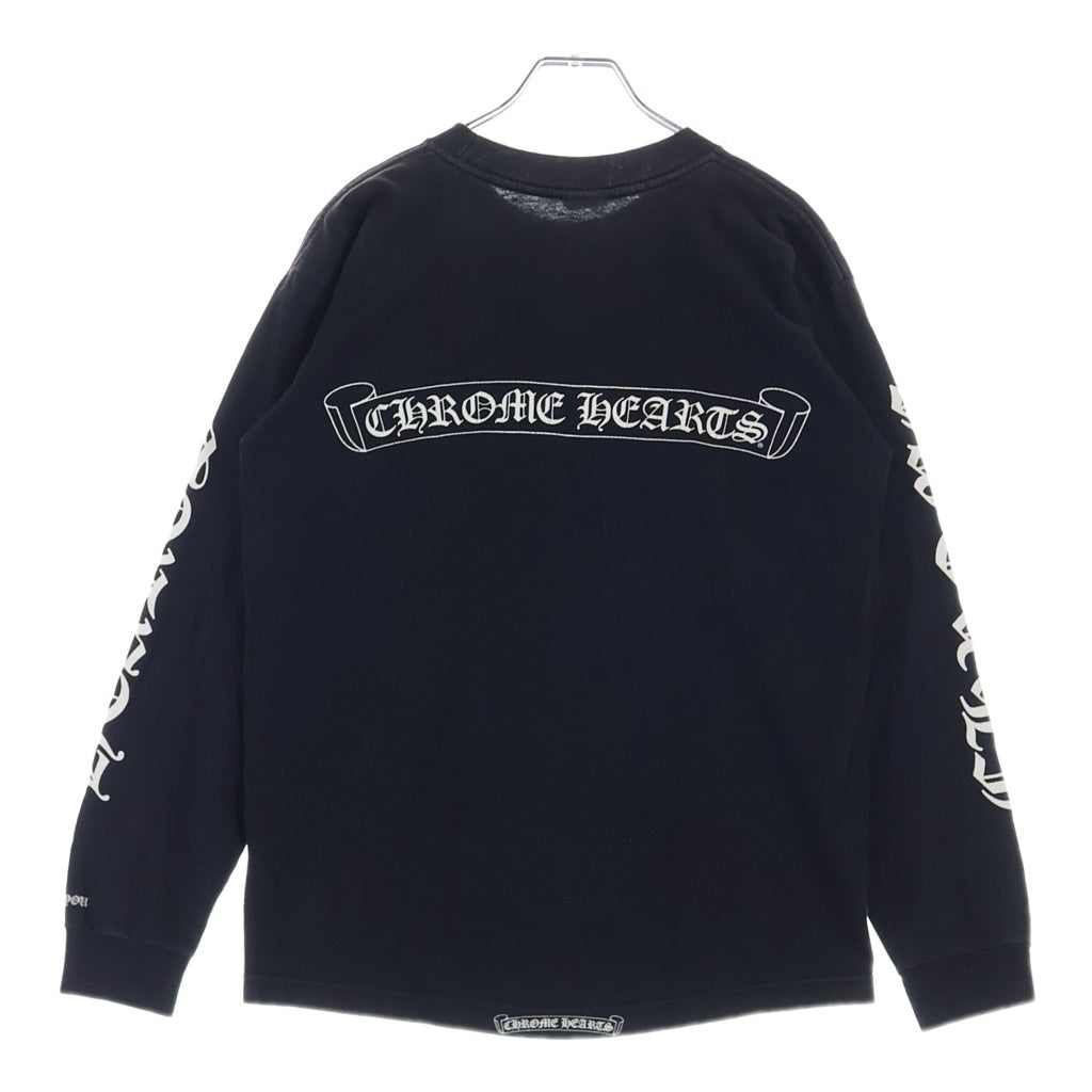 CHROME HEARTS(クロムハーツ) OLD CH LOGO L/S TEE オールド CHロゴ バックスクロールプリント長袖Tシャツ ブラック/ホワイト