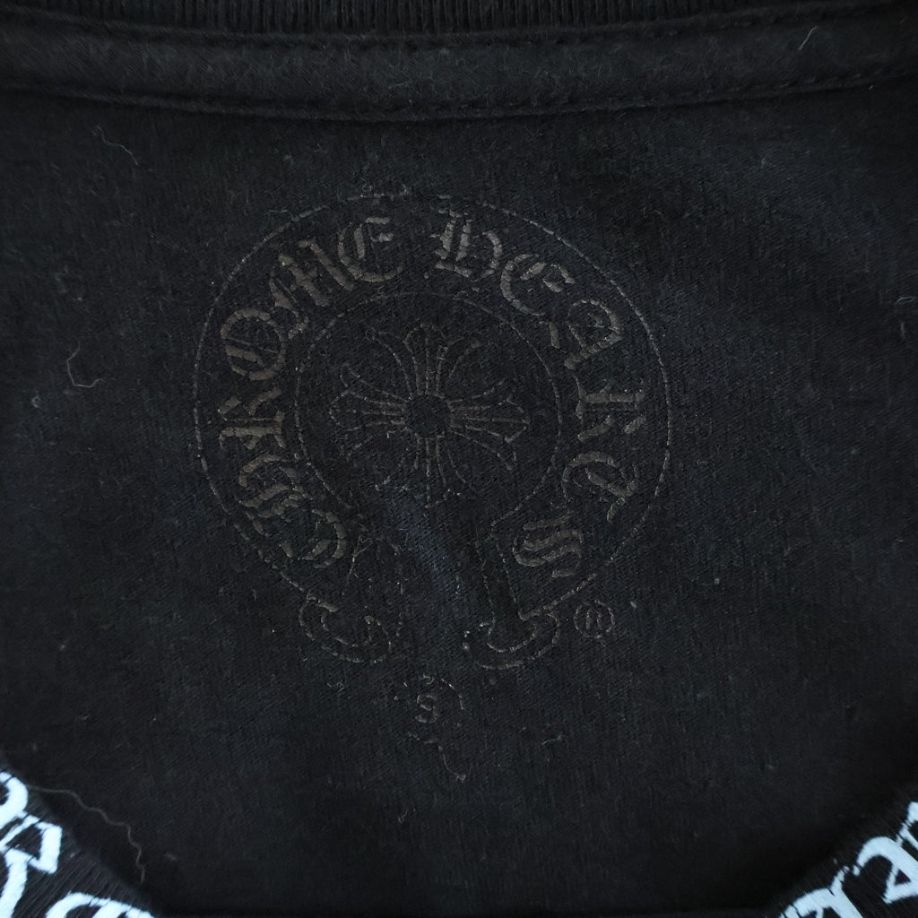 CHROME HEARTS(クロムハーツ) CH LS NECK LOGO ネックロゴプリント 袖ロゴ 長袖Tシャツ ロングスリーブカットソー ブラック/ブルー