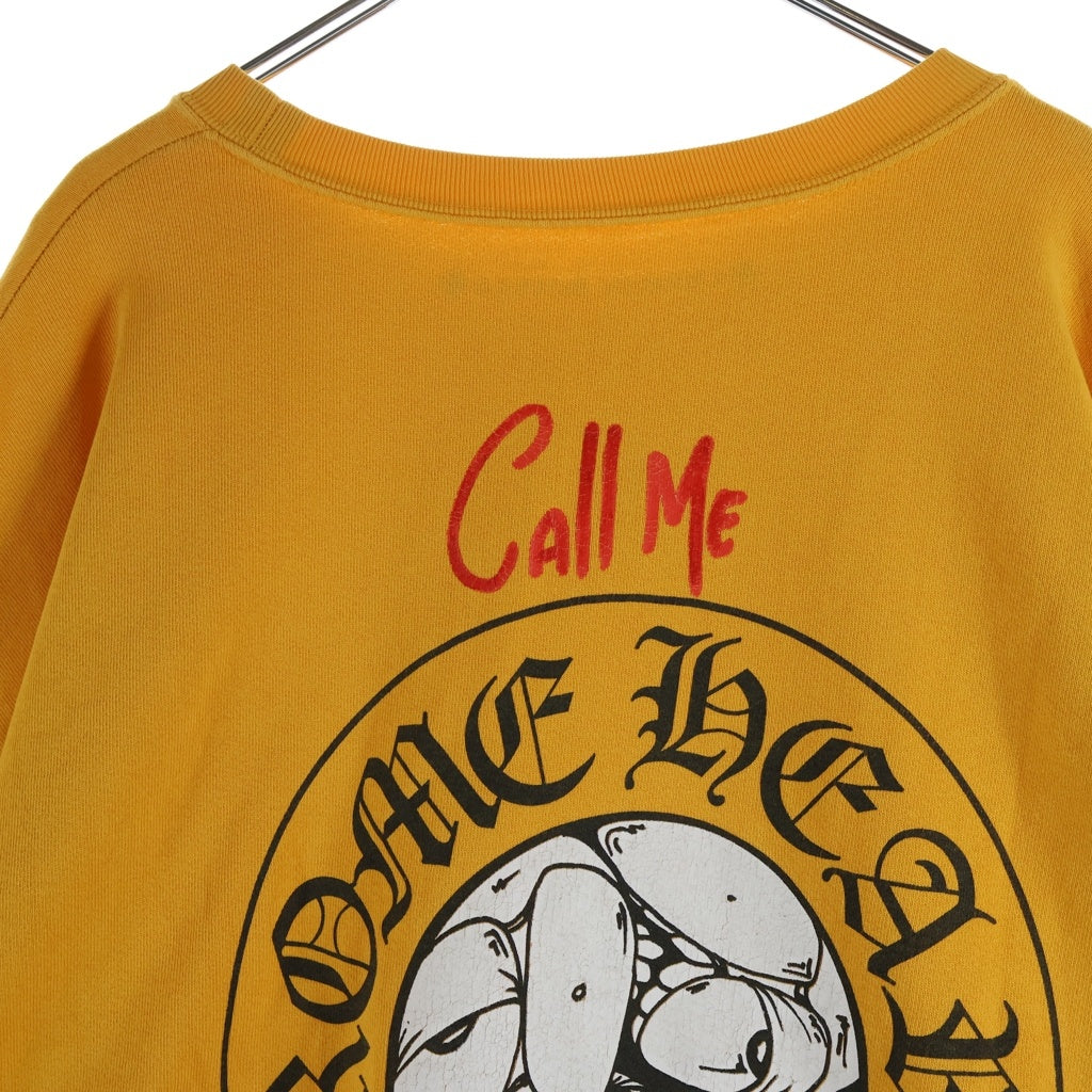 CHROME HEARTS(クロムハーツ) ×MATTY BOY PPO CallMe SWTSHRT ×マッティボーイ グラフィックプリント クルーネックトレーナー スウェット マスタード イエロー