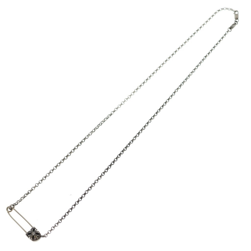 CHROME HEARTS(クロムハーツ) 18inch SAFETY PIN R18 1DIAセーフティピンロールチェーン 1ダイヤ チェーンネックレス シルバー