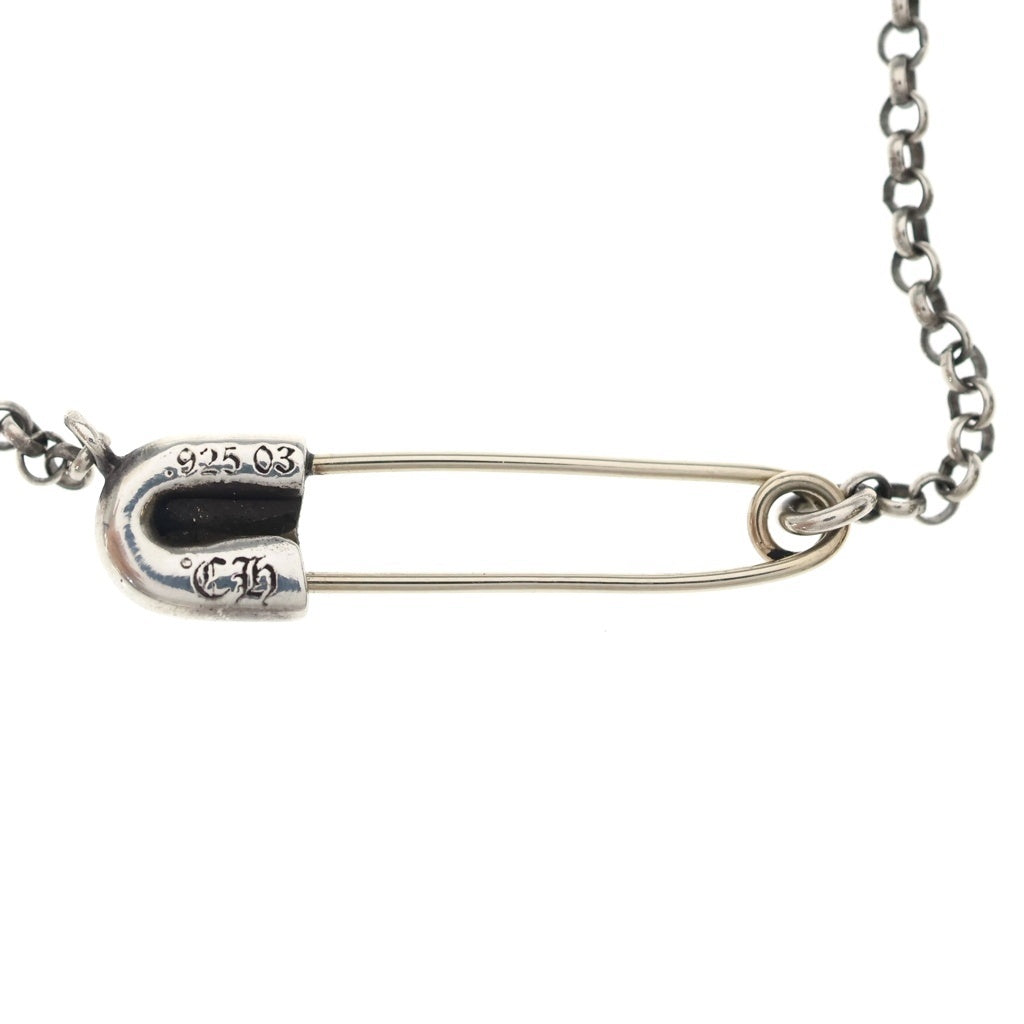 CHROME HEARTS(クロムハーツ) 18inch SAFETY PIN R18 1DIAセーフティピンロールチェーン 1ダイヤ チェーンネックレス シルバー