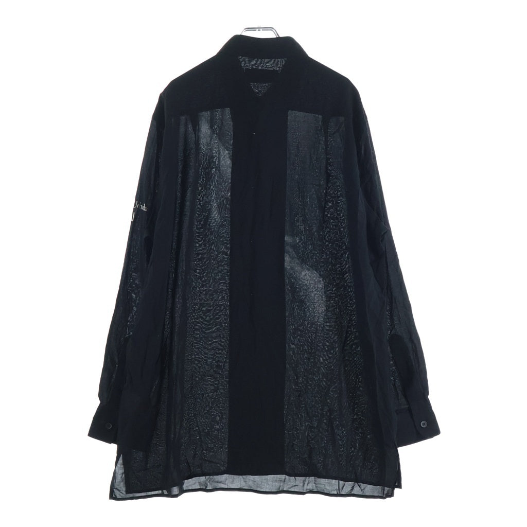 WILDSIDE YOHJI YAMAMOTO(ワイルドサイド ヨウジ ヤマモト) ×内田すずめ Suzume Uchida Rayon Shirt ふたつの手 ブラック WL-B15-252