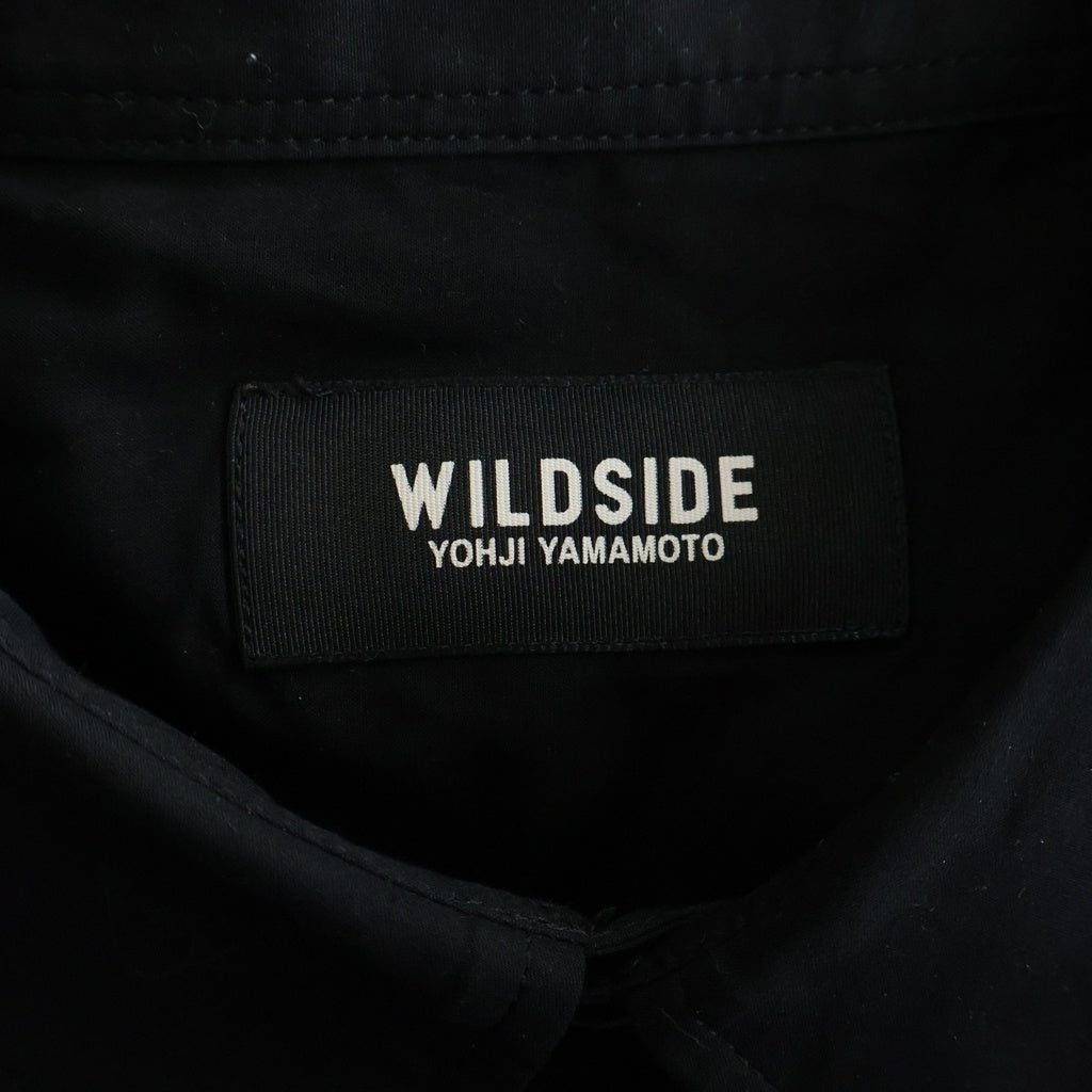 WILDSIDE YOHJI YAMAMOTO(ワイルドサイド ヨウジ ヤマモト) ×内田すずめ Suzume Uchida Rayon Shirt ふたつの手 ブラック WL-B15-252