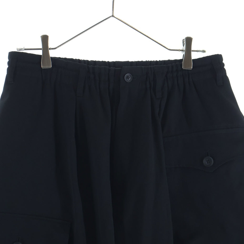 Yohji Yamamoto POUR HOMME(ヨウジヤマモト プールオム) WOOL GABARDINE SIDE TUCK POCKET PANTS ウールギャバジンサイドタックポケットパンツ ブラック HM-P08-100