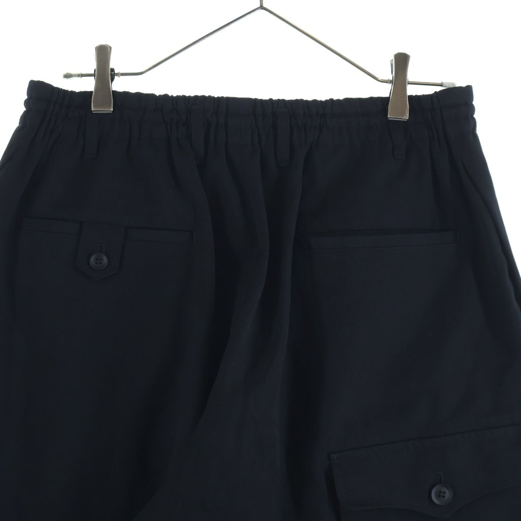 Yohji Yamamoto POUR HOMME(ヨウジヤマモト プールオム) WOOL GABARDINE SIDE TUCK POCKET PANTS ウールギャバジンサイドタックポケットパンツ ブラック HM-P08-100