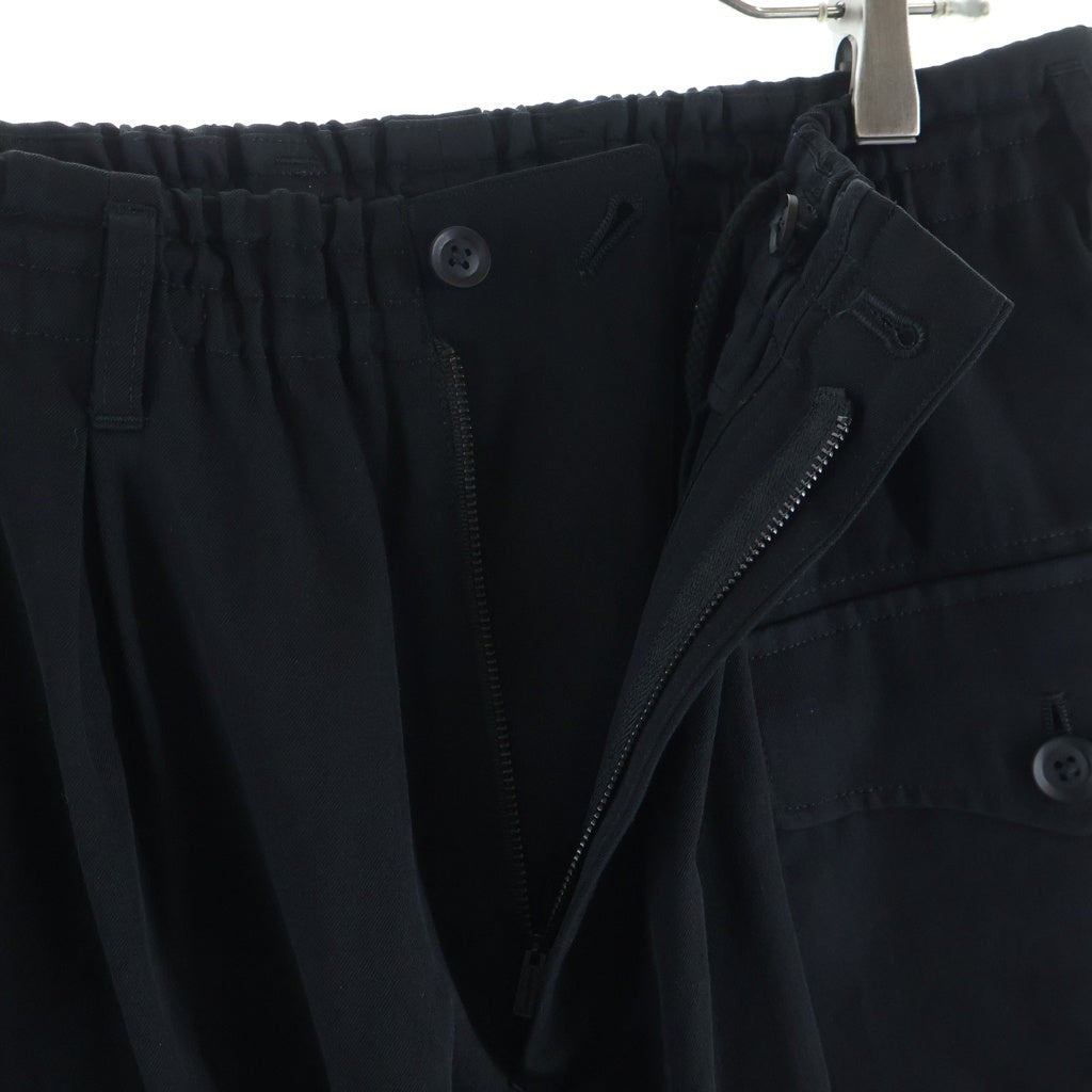 Yohji Yamamoto POUR HOMME(ヨウジヤマモト プールオム) WOOL GABARDINE SIDE TUCK POCKET PANTS ウールギャバジンサイドタックポケットパンツ ブラック HM-P08-100