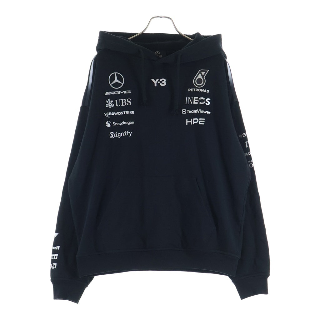 Y-3(ワイスリー) MERCEDES-AMG PETRONAS FORMULA 1 TEAM TEAM HOODIE メルセデスAMG プルオーバーパーカー ブラック KR2392