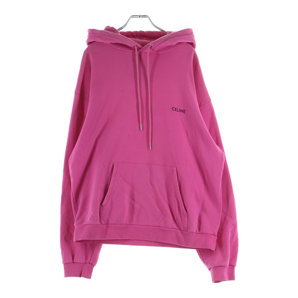 CELINE(セリーヌ) 23SS Cotton Freeze Loose Hoodie 2Y958670Q ロゴプリントスウェットパーカー フーディー ピンク