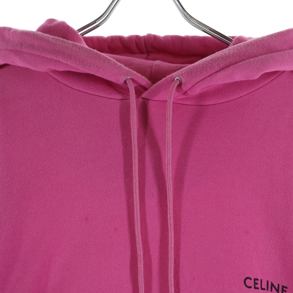 CELINE(セリーヌ) 23SS Cotton Freeze Loose Hoodie 2Y958670Q ロゴプリントスウェットパーカー フーディー ピンク