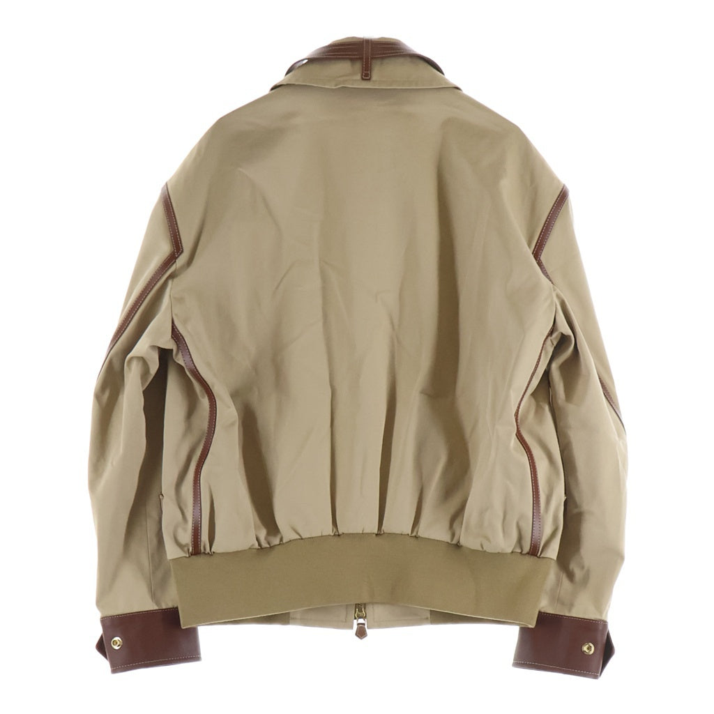 BURBERRY LONDON(バーバリーロンドン) Wildhill Love Logo 裏ノバチェック レザー切替 ベルト付き フルジップ ジップアップ ジャケット ブルゾン 8037312 べージュ