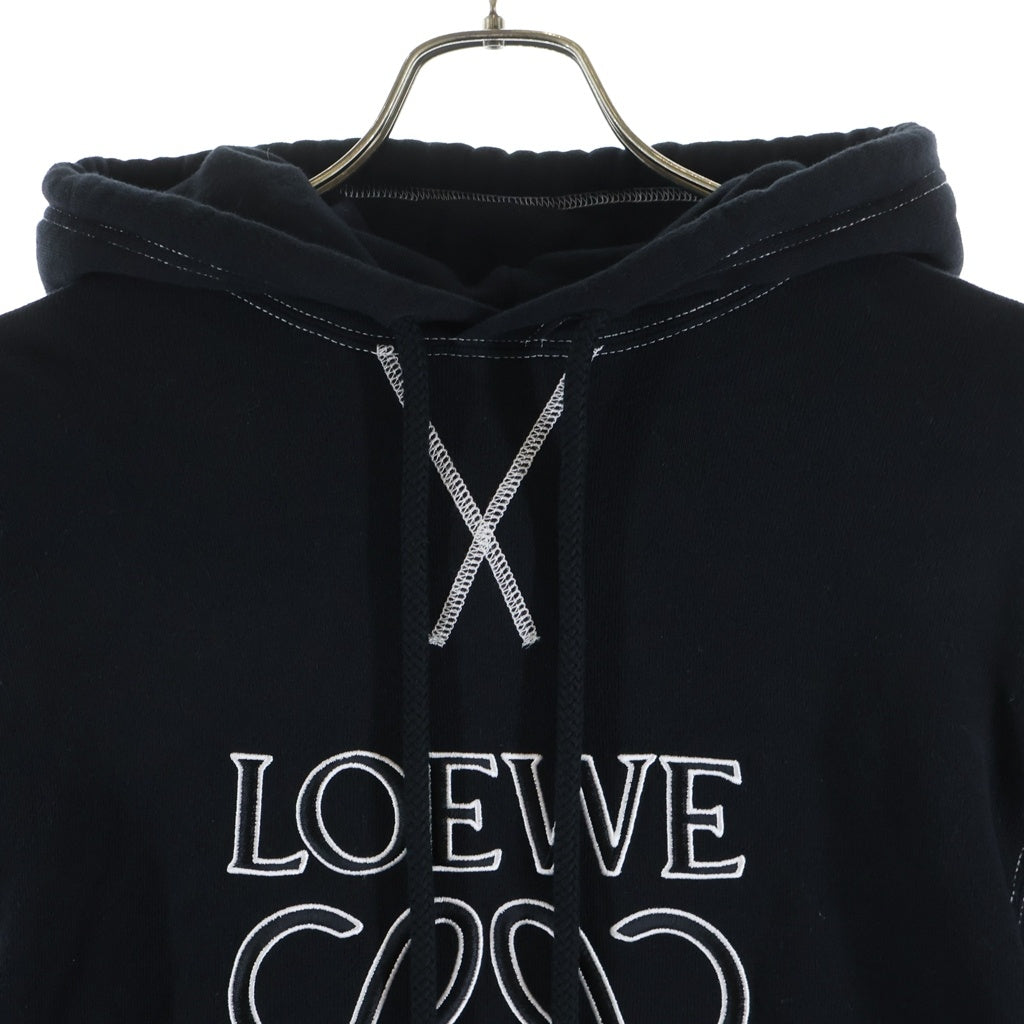 LOEWE(ロエベ) アナグラム フロント刺繍ロゴ プルオーバーパーカー ブラック