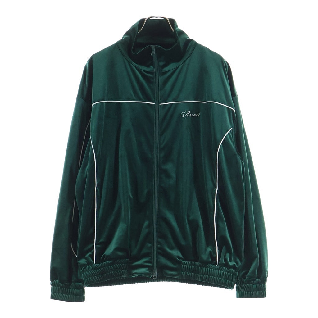 BREATH(ブレス) SCRIPT LOGO PIPING VELOUR JACKET スクリプト ロゴ パイピング ベロア ジャケット グリーン BR25SS-C5024