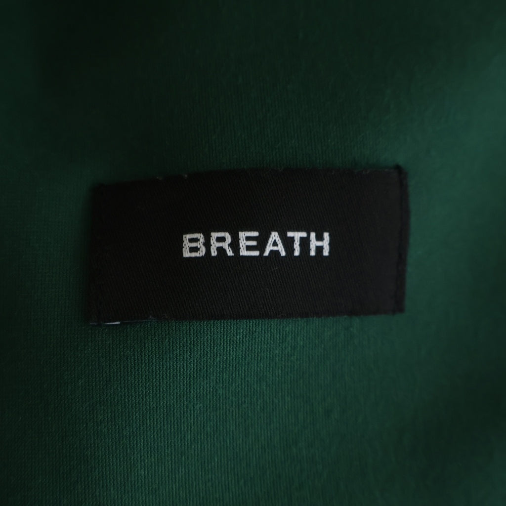BREATH(ブレス) SCRIPT LOGO PIPING VELOUR PANTS スクリプト ロゴ パイピング ベロア パンツ グリーン BR25SSーP1021