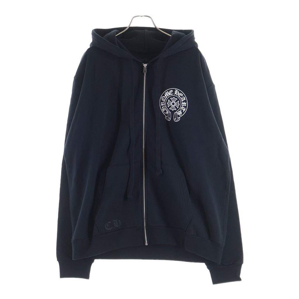 CHROME HEARTS(クロムハーツ) SWTSHRT HD ZIP 大阪限定バックホースシュープリントダガージップパーカー フーディ ブラック
