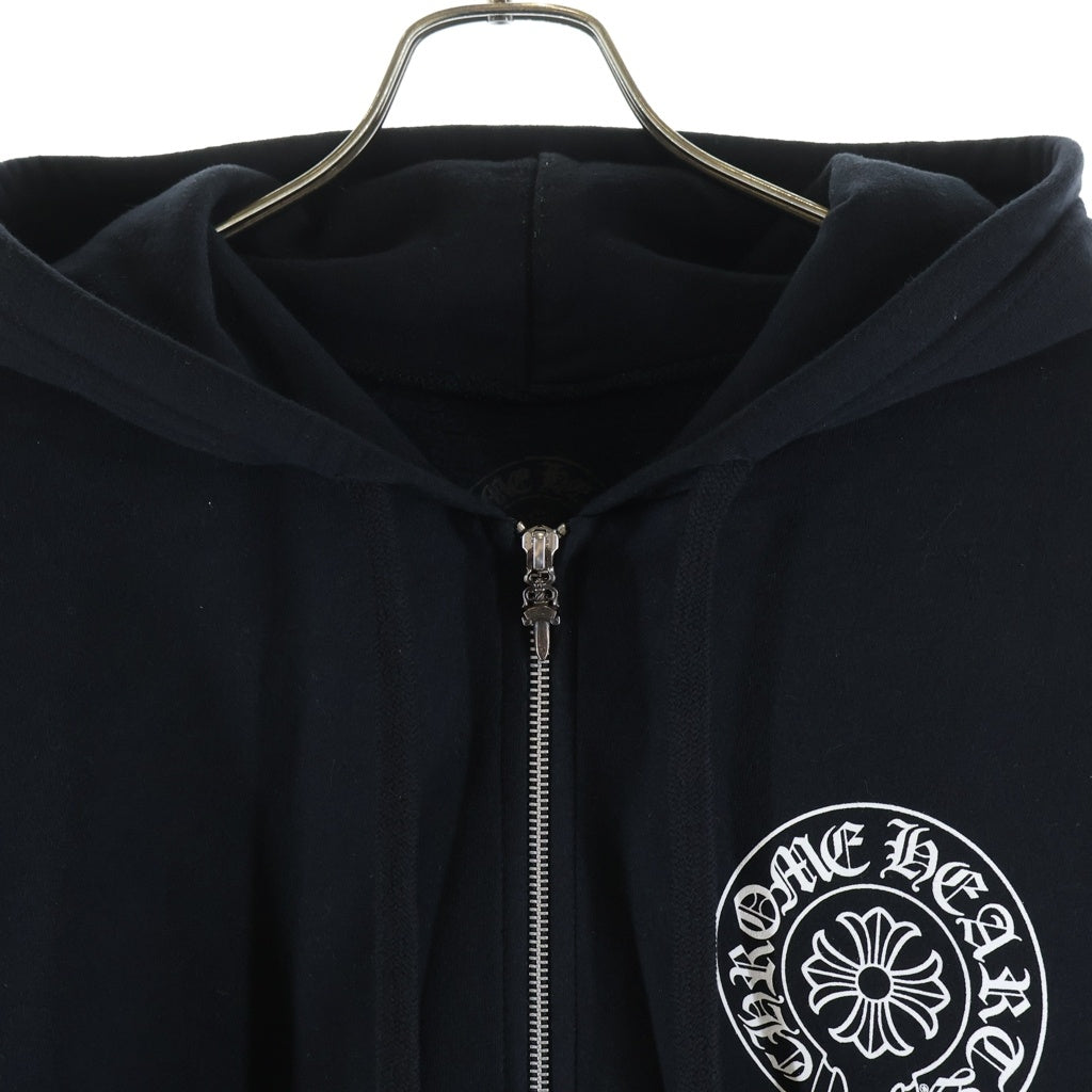 CHROME HEARTS(クロムハーツ) SWTSHRT HD ZIP 大阪限定バックホースシュープリントダガージップパーカー フーディ ブラック