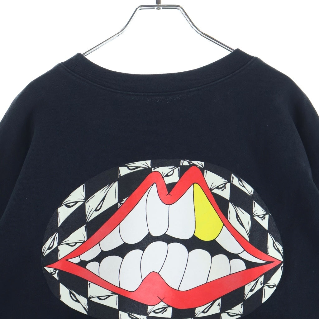 CHROME HEARTS(クロムハーツ) ×MATTYBOY 99Eyes Chomper SWTSHRT PLVR ×マッティボーイ 袖フローラルプリント クルーネックスウェットトレーナー ブラック