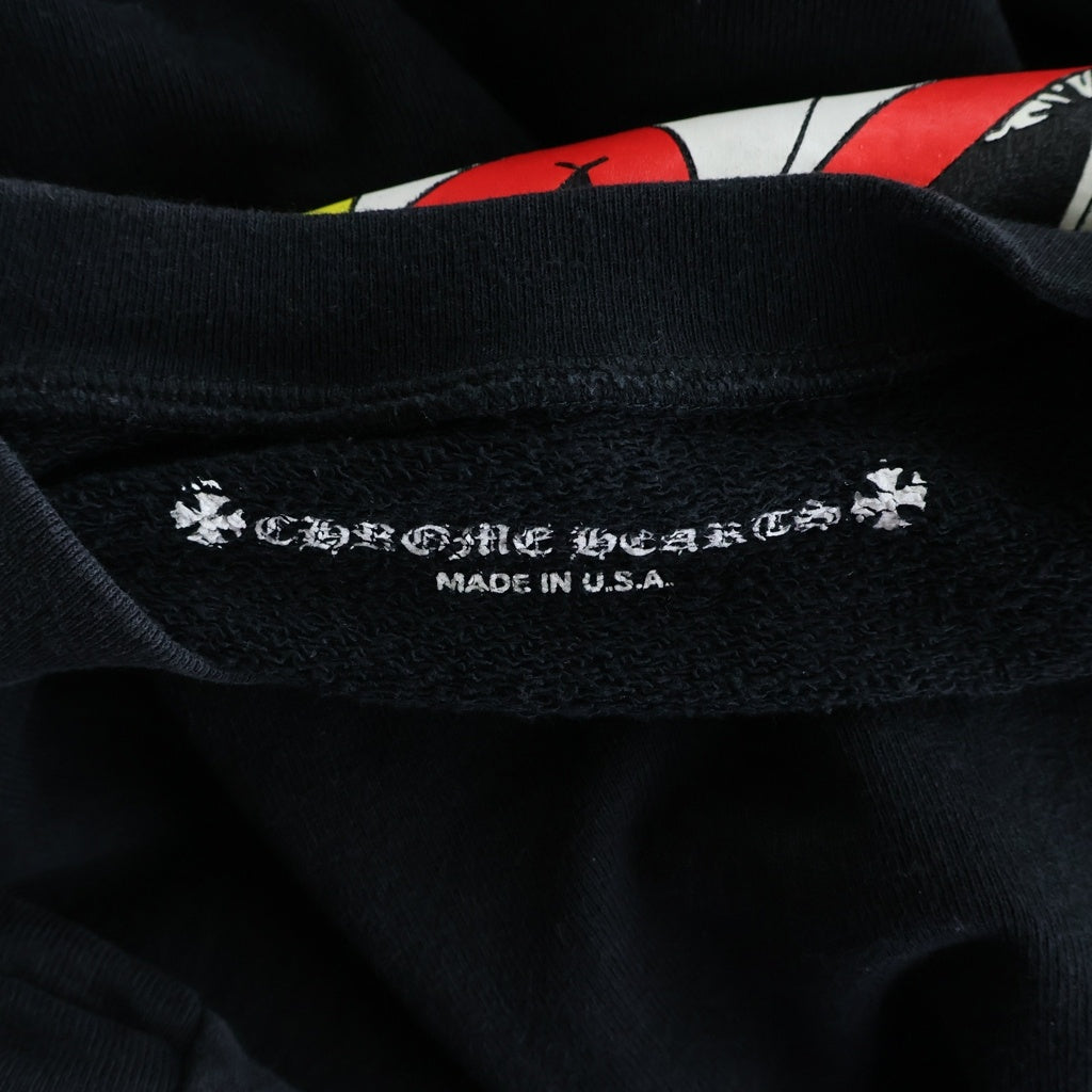CHROME HEARTS(クロムハーツ) ×MATTYBOY 99Eyes Chomper SWTSHRT PLVR ×マッティボーイ 袖フローラルプリント クルーネックスウェットトレーナー ブラック