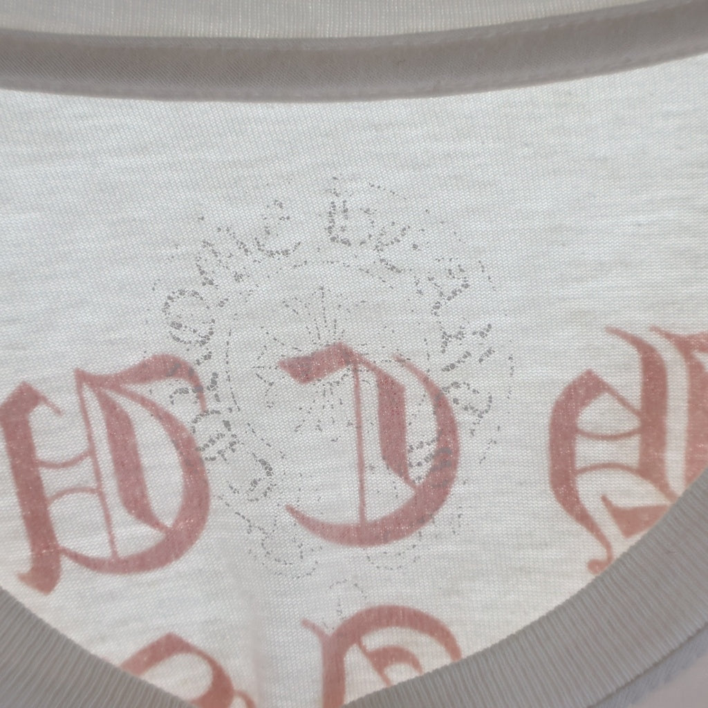 CHROME HEARTS(クロムハーツ) BACK LETTERING LOGO L/S TEE バックレタリングロゴ 袖CHプラスプリント 長袖Tシャツ カットソー ホワイト
