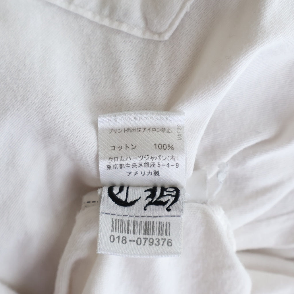 CHROME HEARTS(クロムハーツ) BACK LETTERING LOGO L/S TEE バックレタリングロゴ 袖CHプラスプリント 長袖Tシャツ カットソー ホワイト