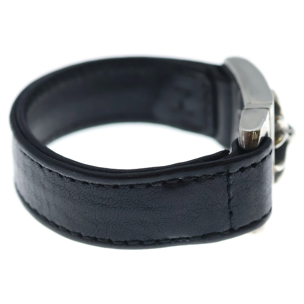 CHROME HEARTS(クロムハーツ) HARNESS CLASP ハーネスクラスプ レザーブレスレット ブラック/シルバー