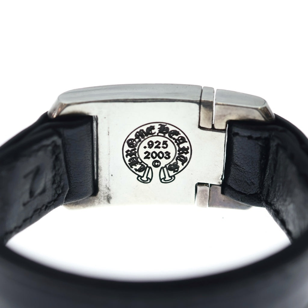 CHROME HEARTS(クロムハーツ) HARNESS CLASP ハーネスクラスプ レザーブレスレット ブラック/シルバー