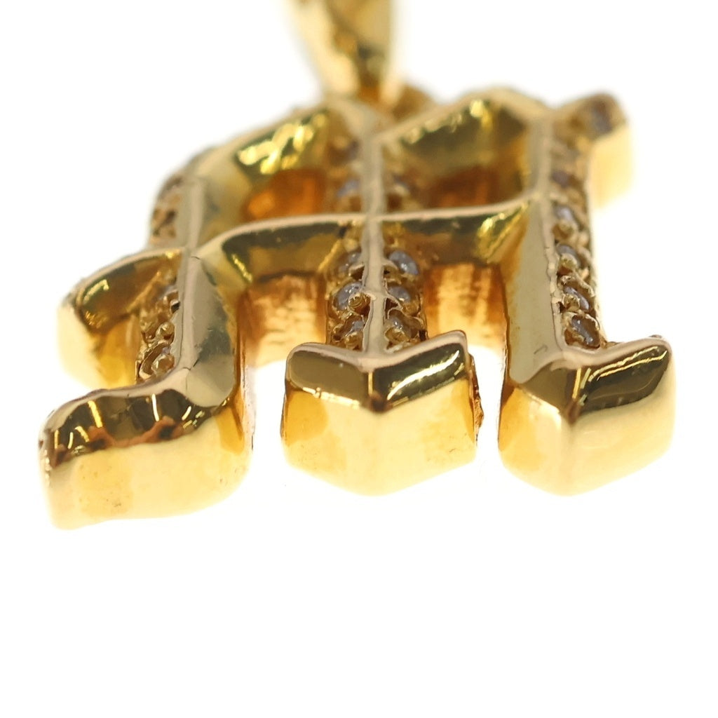 CHROME HEARTS(クロムハーツ) 22K ALPHABET CHARM P/DMND アルファベットチャーム Mイニシャルチャーム PAVEダイヤペンダントトップ ゴールド