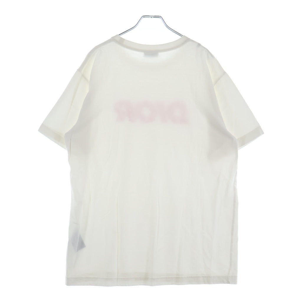 DIOR(ディオール) イタリックコーラルロゴ半袖Tシャツ 483J696C0847 ホワイト/ピンク