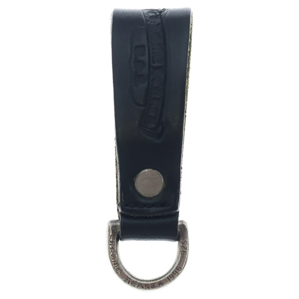 CHROME HEARTS(クロムハーツ) BELT LOOP Dカン クロスボールボタンレザーベルトループ シルバー/ブラック BCA397