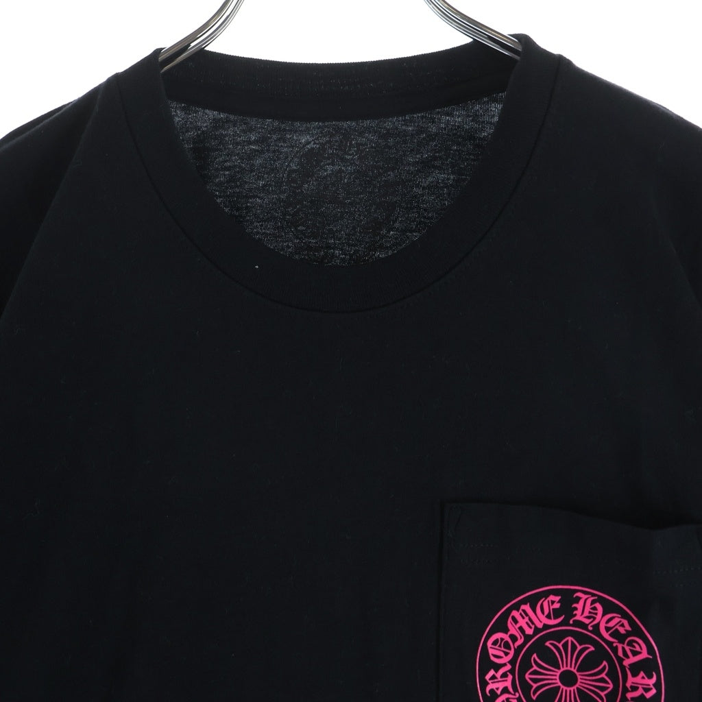 CHROME HEARTS(クロムハーツ) Pink Horseshoe S/S Tee ピンクホースシュープリント半袖Tシャツ ブラック/ピンク