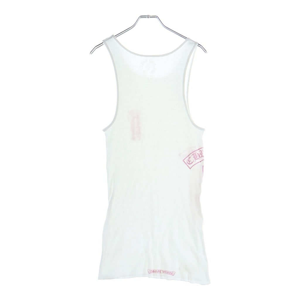 CHROME HEARTS(クロムハーツ) RIB TANK T BAR タンクトップ ノースリーブシャツ ホワイト/ピンク