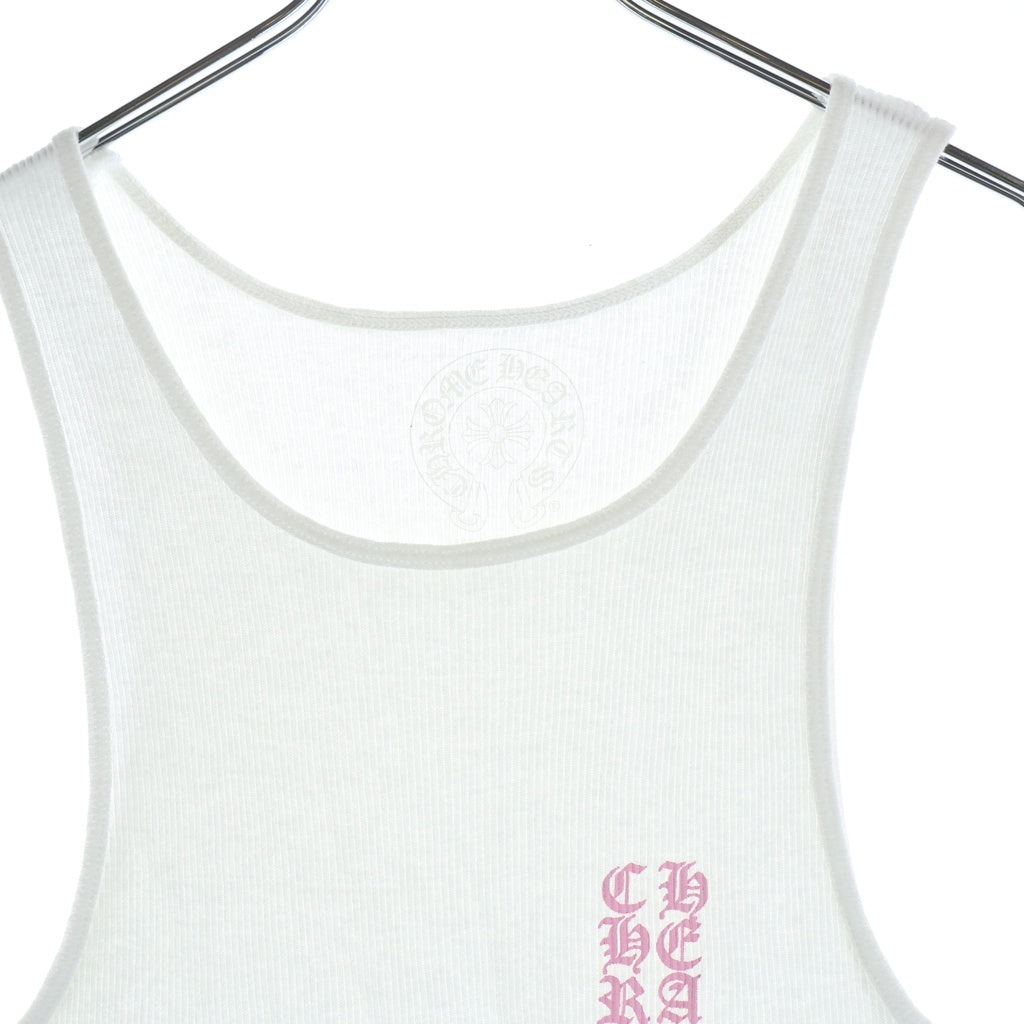 CHROME HEARTS(クロムハーツ) RIB TANK T BAR タンクトップ ノースリーブシャツ ホワイト/ピンク