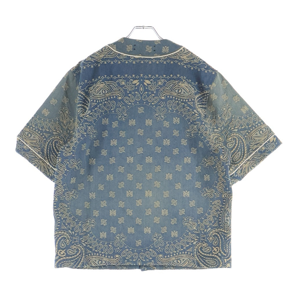 AMIRI(アミリ) Bandana Jacquard Baseball Shirt SRAMDNIR1001SMRBC00 バンダナベースボール半袖シャツ インディゴ