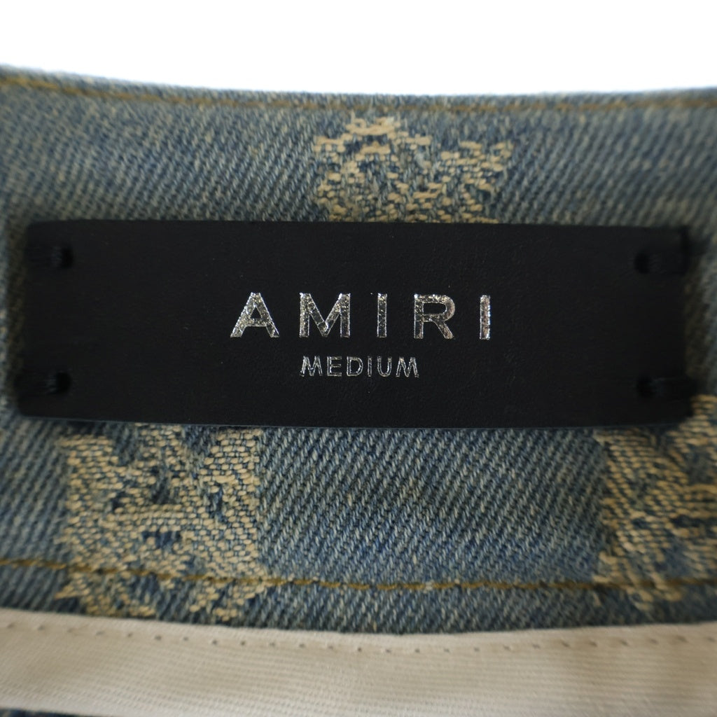 AMIRI(アミリ) Bandana Jacquard Baseball Shirt SRAMDNIR1001SMRBC00 バンダナベースボール半袖シャツ インディゴ