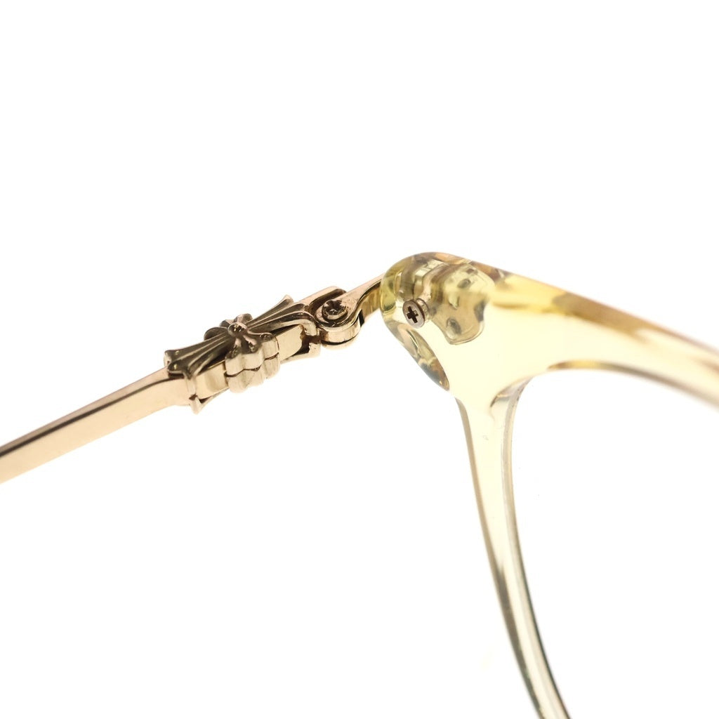 CHROME HEARTS(クロムハーツ) SHAGASS TRESTICLES シャガス トレスティクルズ サイドクロス クリアフレーム眼鏡 ゴールド