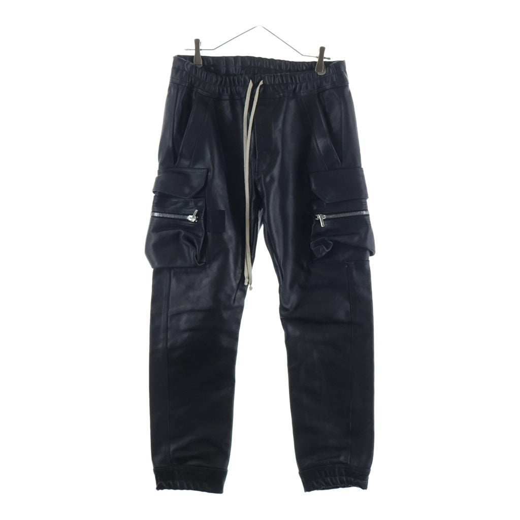 Rick Owens(リックオウエンス) MASTODON MEGACARGO マストドンメガカーゴ レザーパンツ ブラック