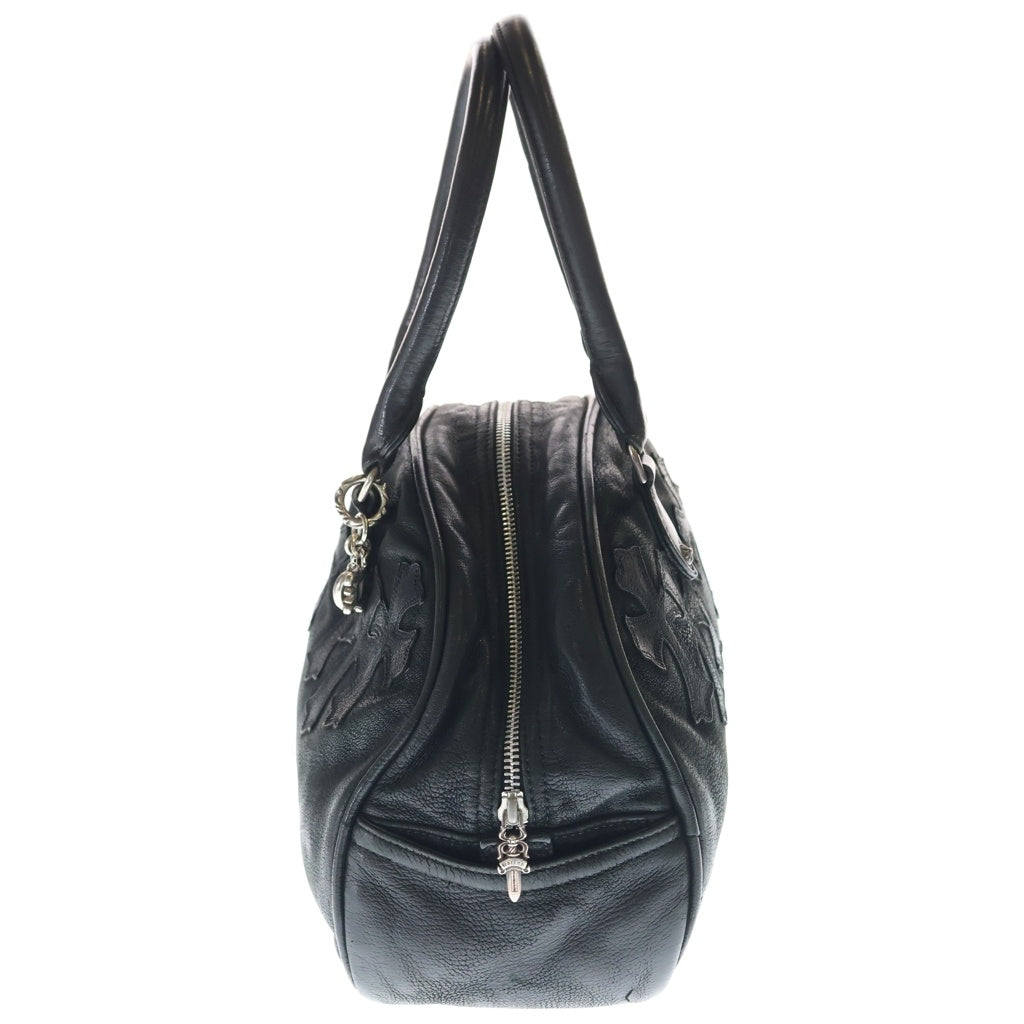 CHROME HEARTS(クロムハーツ) GYM SM DESTORY 現行型CHチャーム付き ジムバッグ デストロイ レザークロスパッチスモールレザーハンドバッグ ブラック