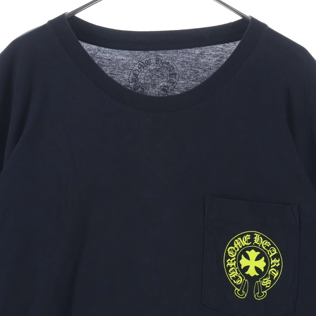 CHROME HEARTS(クロムハーツ) DBL FLRL L/S TEE ダブルフローラル バックヴァーティカルロゴプリント長袖Tシャツ ブラック/イエロー