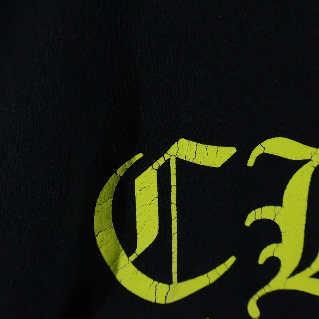 CHROME HEARTS(クロムハーツ) DBL FLRL L/S TEE ダブルフローラル バックヴァーティカルロゴプリント長袖Tシャツ ブラック/イエロー