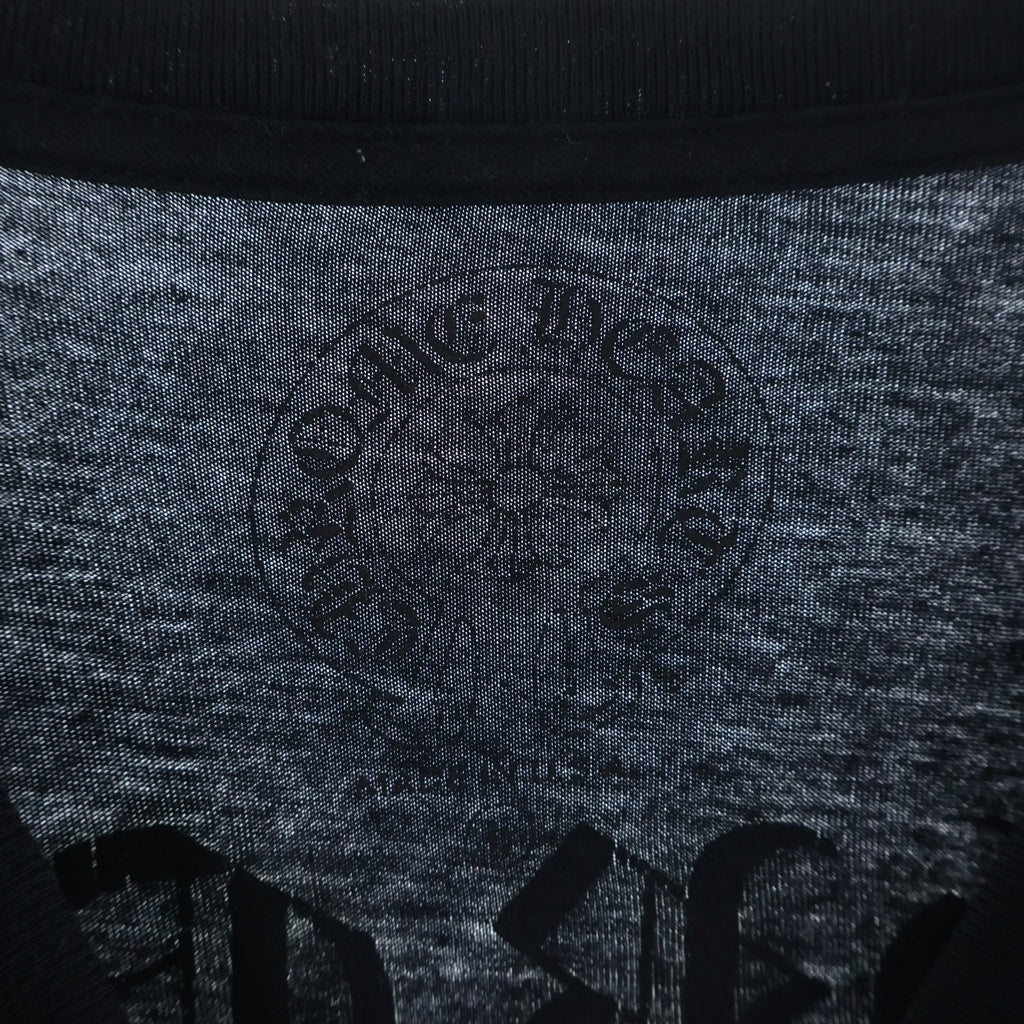 CHROME HEARTS(クロムハーツ) DBL FLRL L/S TEE ダブルフローラル バックヴァーティカルロゴプリント長袖Tシャツ ブラック/イエロー
