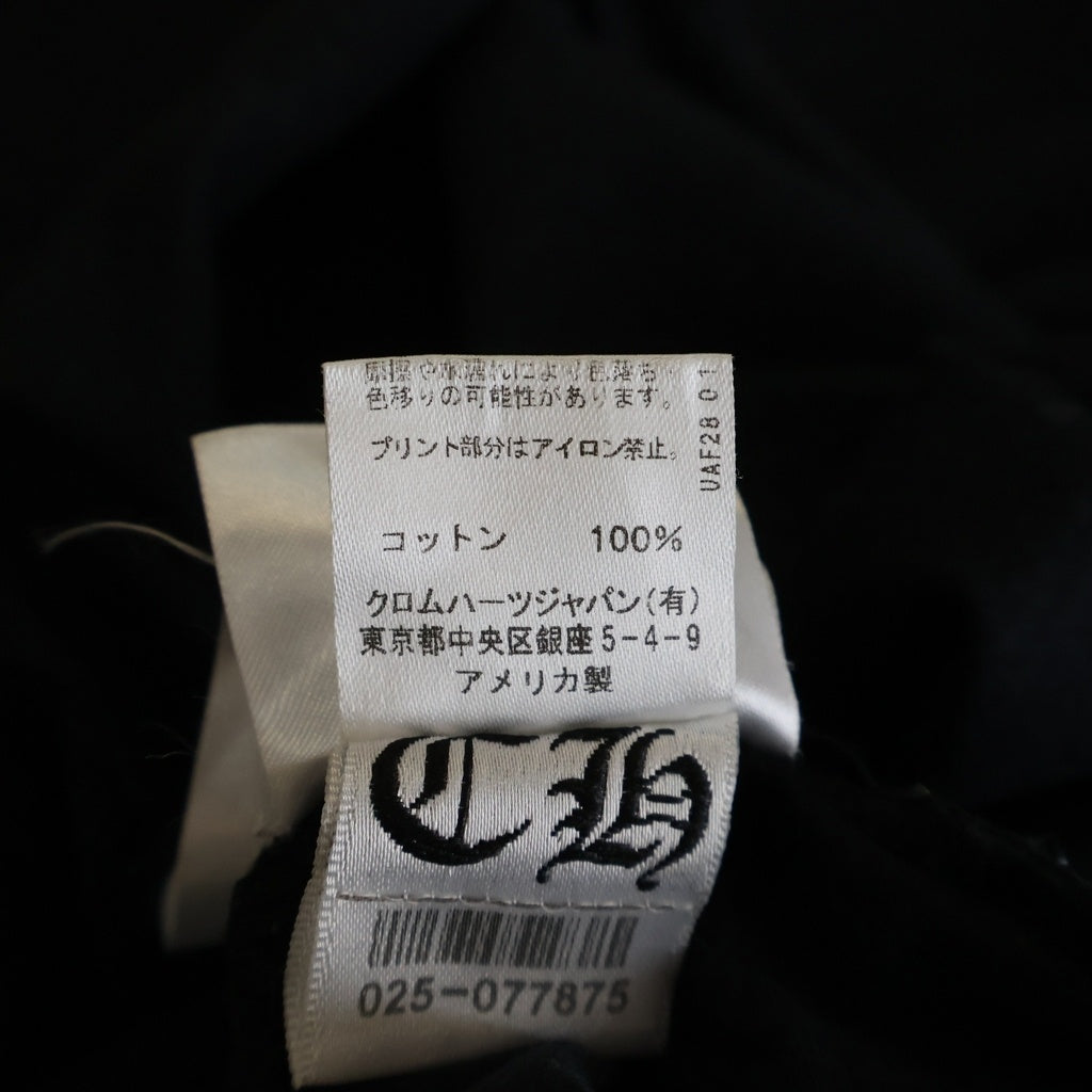 CHROME HEARTS(クロムハーツ) DBL FLRL L/S TEE ダブルフローラル バックヴァーティカルロゴプリント長袖Tシャツ ブラック/イエロー