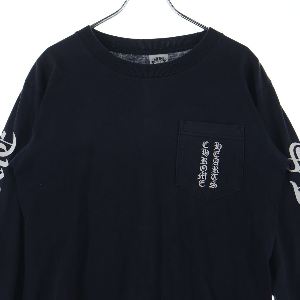 CHROME HEARTS(クロムハーツ) OLD Back Scroll Label Fuck You L/S Tee オールド バックスクロールラベル アームロゴプリント ファックユー 長袖Tシャツ ブラック/ホワイト