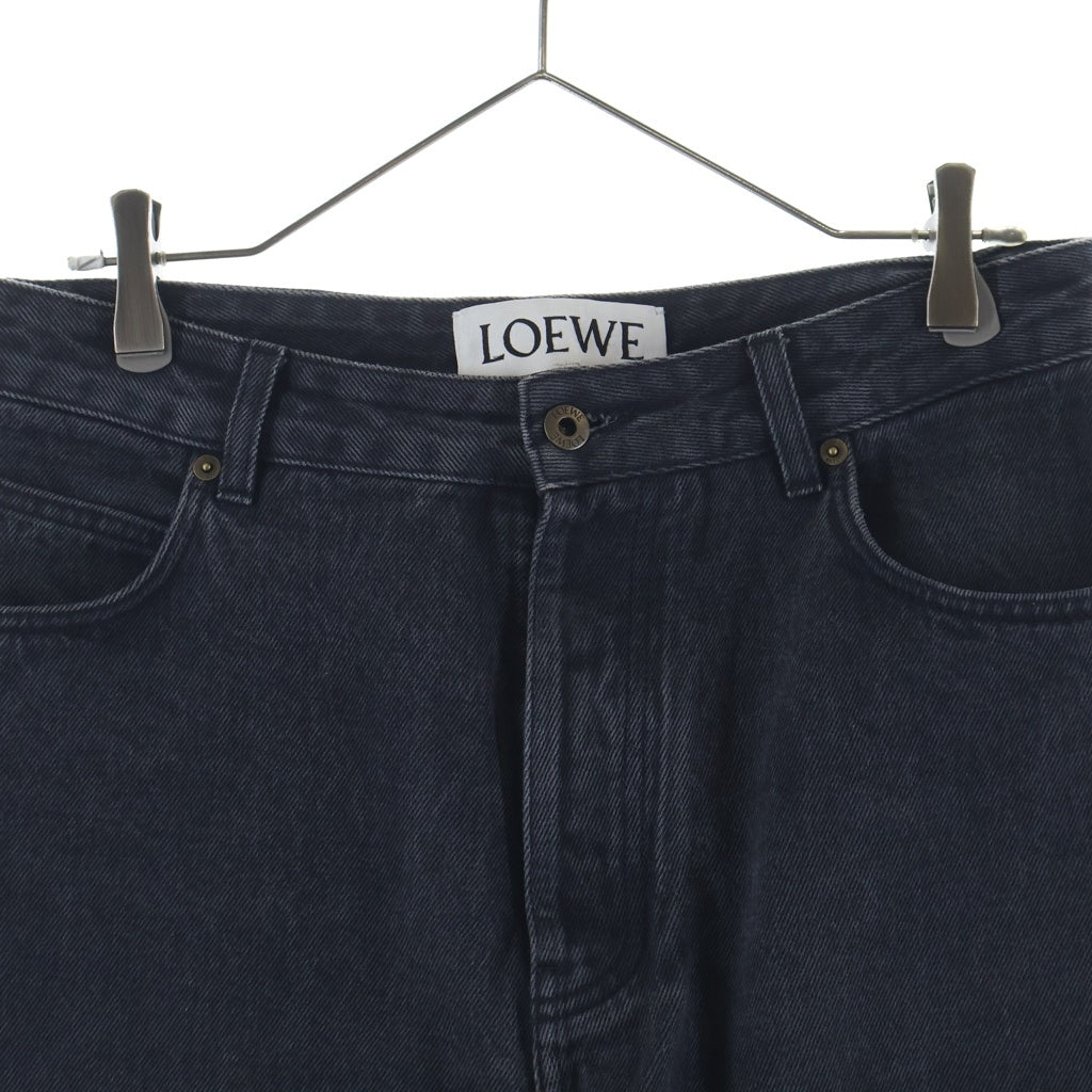 LOEWE(ロエベ) アナグラム刺繍 バギーパンツ ブラックデニムパンツ H526Y11W61 ブラック