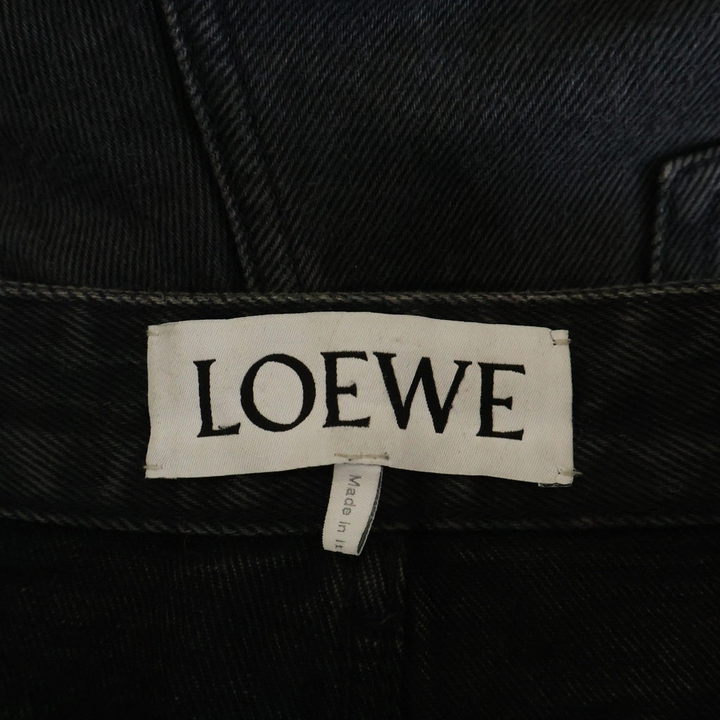 LOEWE(ロエベ) アナグラム刺繍 バギーパンツ ブラックデニムパンツ H526Y11W61 ブラック