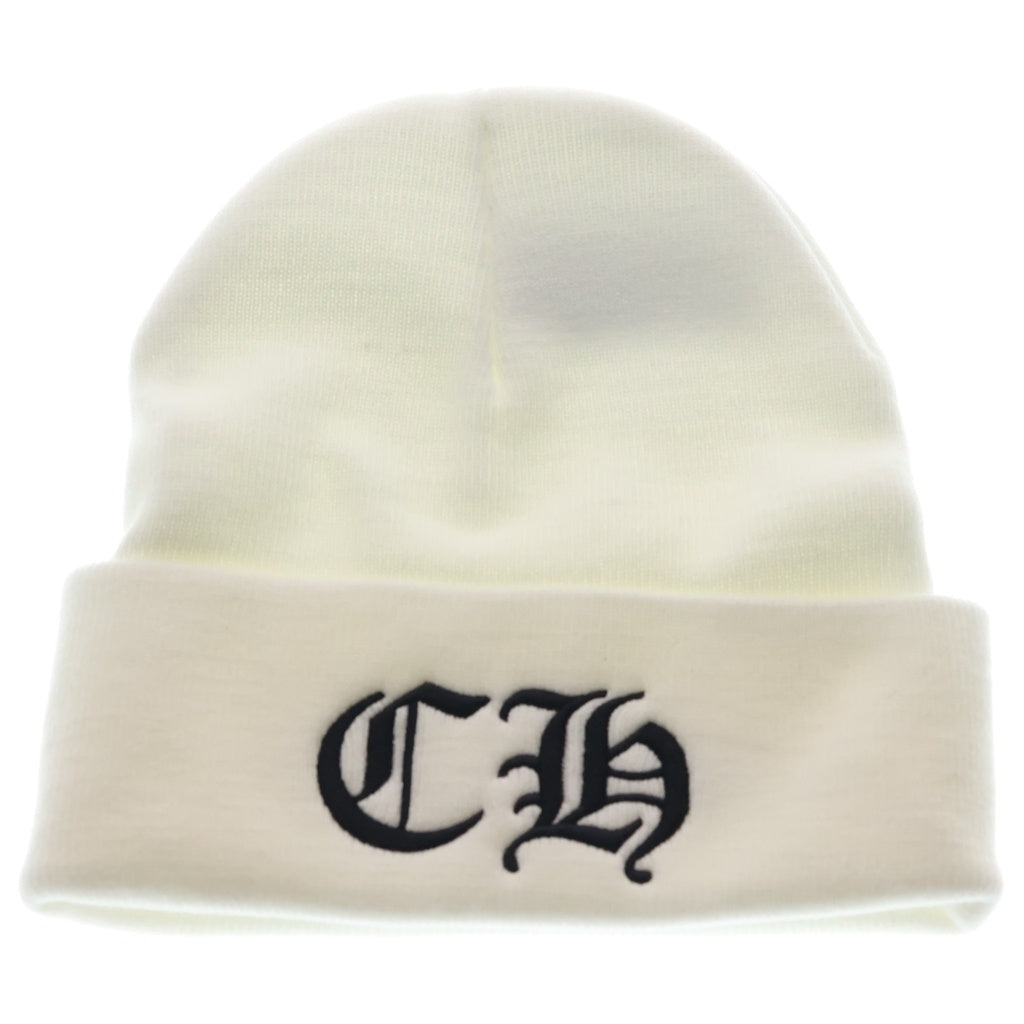 CHROME HEARTS(クロムハーツ) CH Logo Embroidery Acrylic Beanie CHロゴ刺繍ビーニー ニット帽 ホワイト